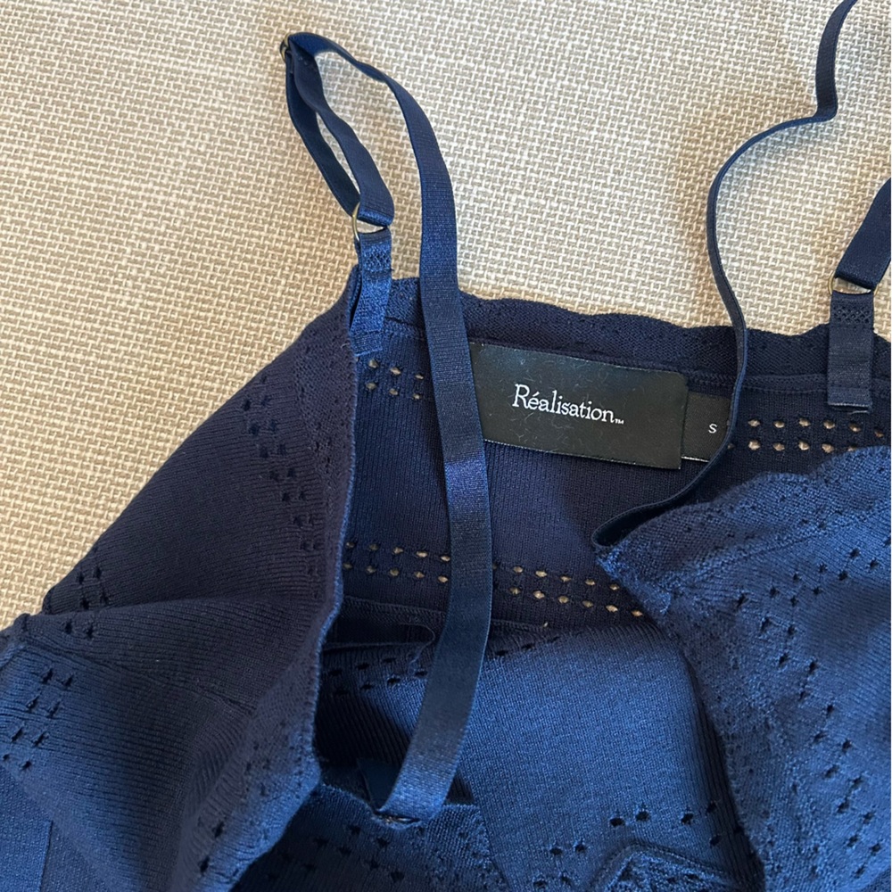 BEST Realisation Par The Charlotte Mini Knit Dress - Navy Blue Causal Vacation - Picture 8 of 11